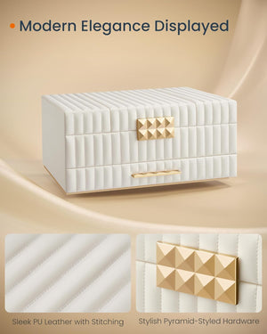 Jewellery Box with Drawer, Mirror & PU Finish - Karrari