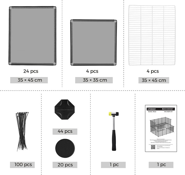 Modular Small Animal Enclosure Fence (Grey) - Karrari
