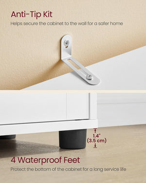 Tall Bathroom Cabinet with Shelves - Karrari