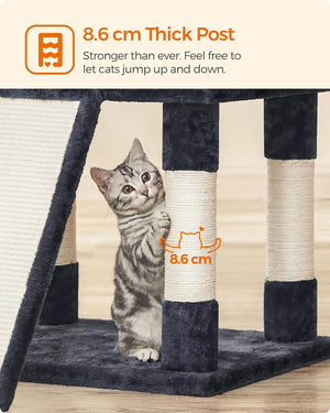 Large Smoke Grey Cat Tower with Scratching Posts - Karrari