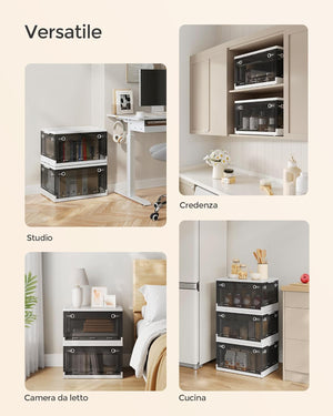 Foldable Plastic Storage Box with Lid & 5 Doors - Karrari