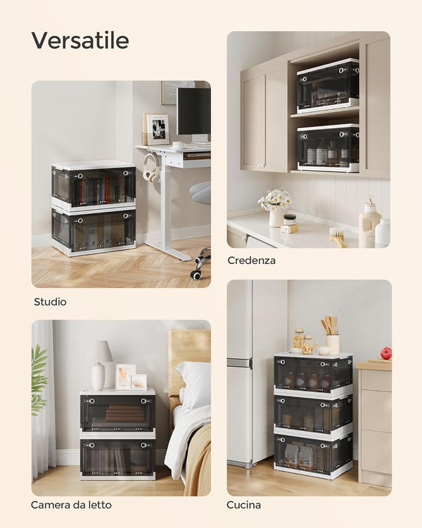 Foldable Plastic Storage Box with Lid & 5 Doors - Karrari