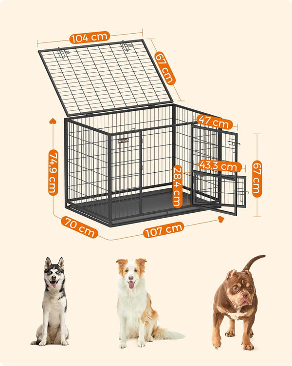 Heavy-Duty Dog Cage for Large & Medium Dogs - Karrari