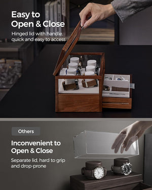 2-Tier Wooden Watch Case - Drawer & Velvet Lining - Karrari