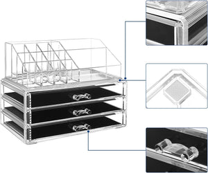 2-Piece Makeup Organizer with Drawers & Compartments - Karrari