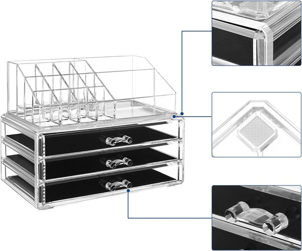 2-Piece Makeup Organizer with Drawers & Compartments - Karrari