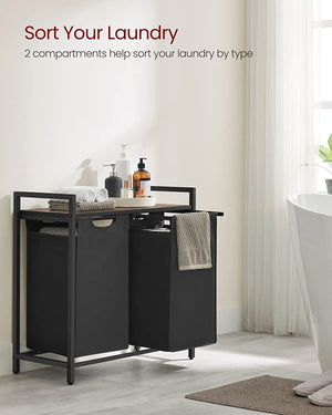 Laundry Basket with Shelf and Pull-Out Bags - Karrari