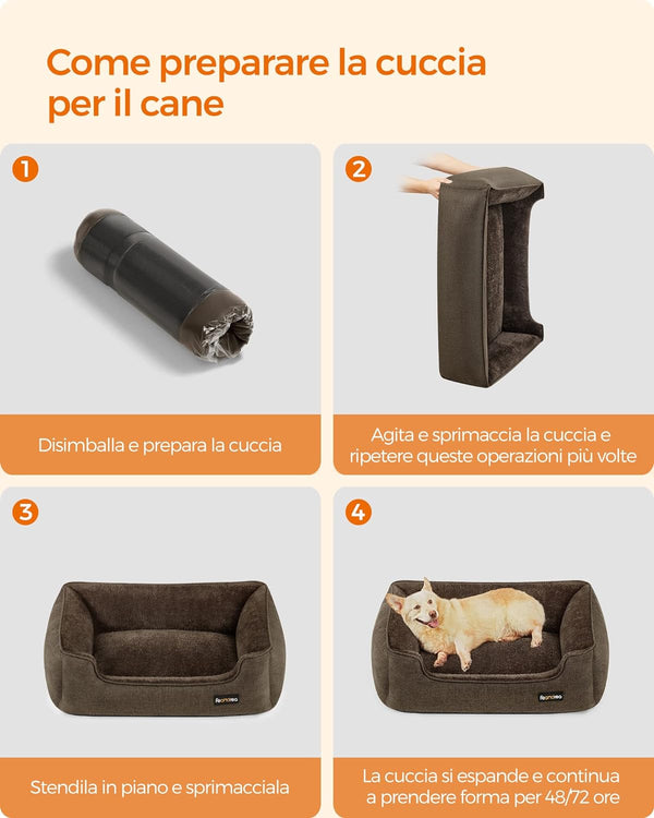 Linen-Look Dog Sofa Bed with Washable Cover - Karrari