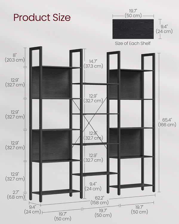 14-Tier Metal Frame Bookcase - Karrari