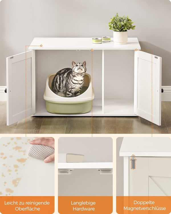 Cat Litter Box Enclosure Furniture with Removable Divider - Karrari