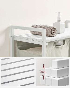 Laundry Hamper - 2 Removable Oxford Fabric Bags - Karrari