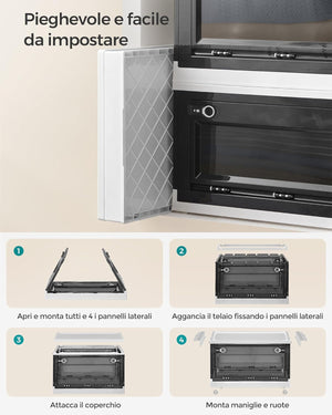 Foldable Plastic Storage Box with Lid & 5 Doors - Karrari