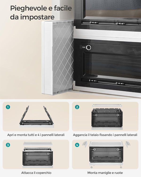 Foldable Plastic Storage Box with Lid & 5 Doors - Karrari