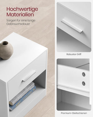 Bedside Table with Drawer & Shelf - Karrari