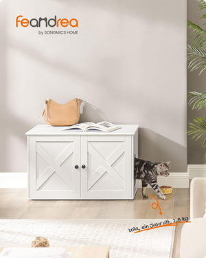 Cat Litter Box Enclosure Furniture with Removable Divider - Karrari