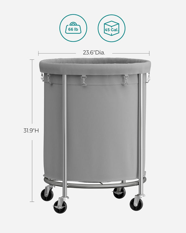 170L Laundry Trolley with Steel Frame & Brakes - Karrari