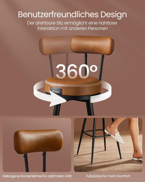 Swivel Faux Leather Bar Stools Set - Karrari