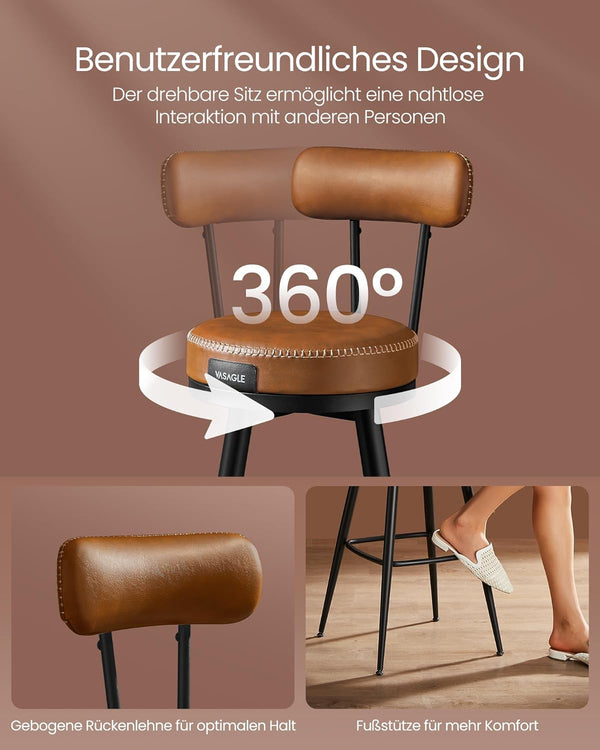 Swivel Faux Leather Bar Stools Set - Karrari