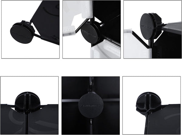 Portable Wardrobe Closet with Rails – Black - Karrari