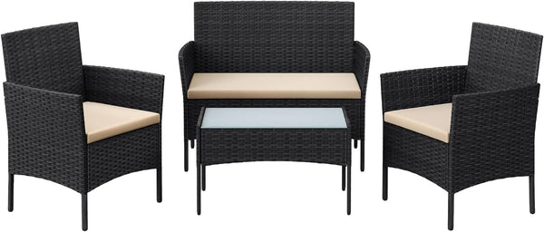 Outdoor Patio Furniture Set – Polyrattan Chairs & Table - Karrari