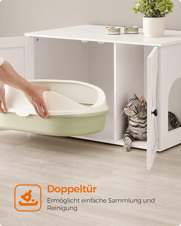 Cat Litter Box Enclosure Furniture with Removable Divider - Karrari
