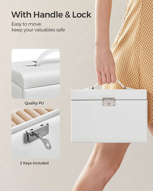 3-Layer Jewellery Box with Handle, Lock & 2 Drawers - Karrari
