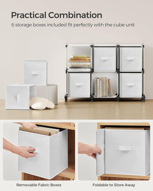 Customizable 6-Cube Fabric Storage Shelves - Karrari
