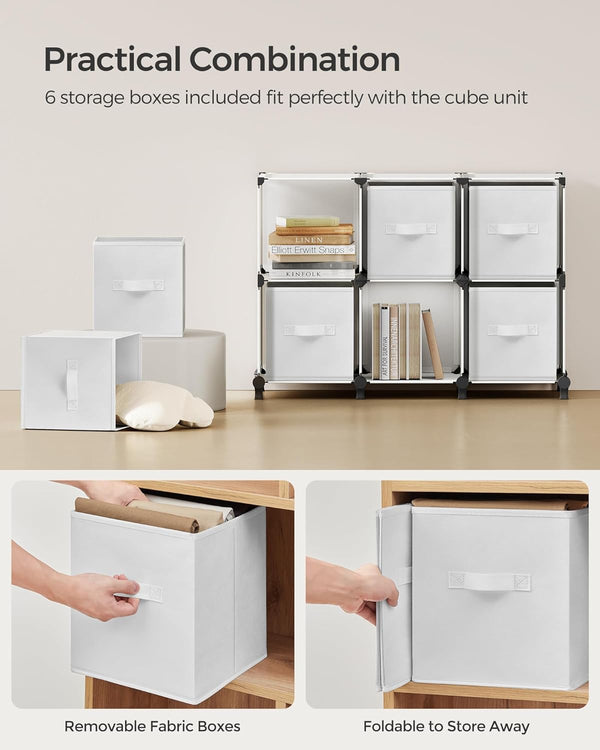 Customizable 6-Cube Fabric Storage Shelves - Karrari