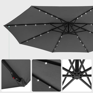 Garden Sunshade Parasol – 3m with LED & Base - Karrari