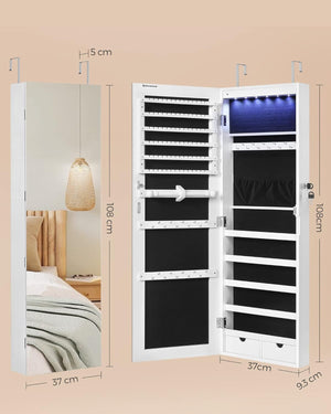 LED Jewellery Cabinet – Wall Mounted or Over-the-Door - Karrari