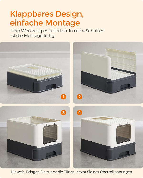 Cat Litter Tray with Lid & Scoop (Leak-Proof) - Karrari