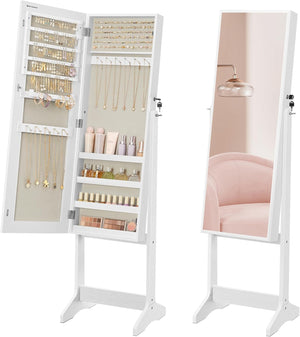 Standing Mirror Jewellery Cabinet Armoire - Lockable - Karrari