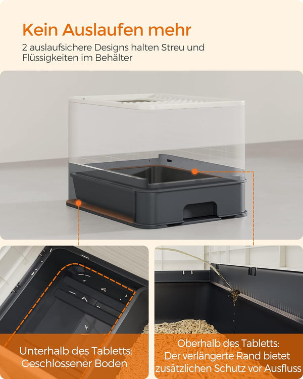 Cat Litter Tray with Lid & Scoop (Leak-Proof) - Karrari