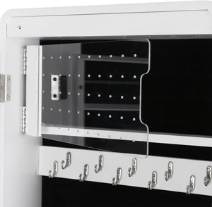 Lockable LED Mirror Jewellery Cabinet with Drawers - Karrari