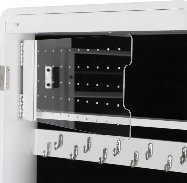 Lockable LED Mirror Jewellery Cabinet with Drawers - Karrari