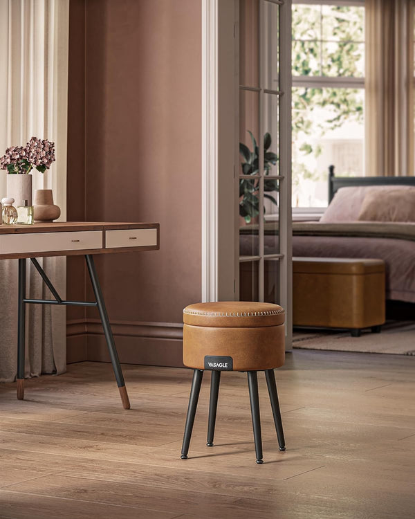 Mid-Century Modern Storage Ottoman Stool - Karrari