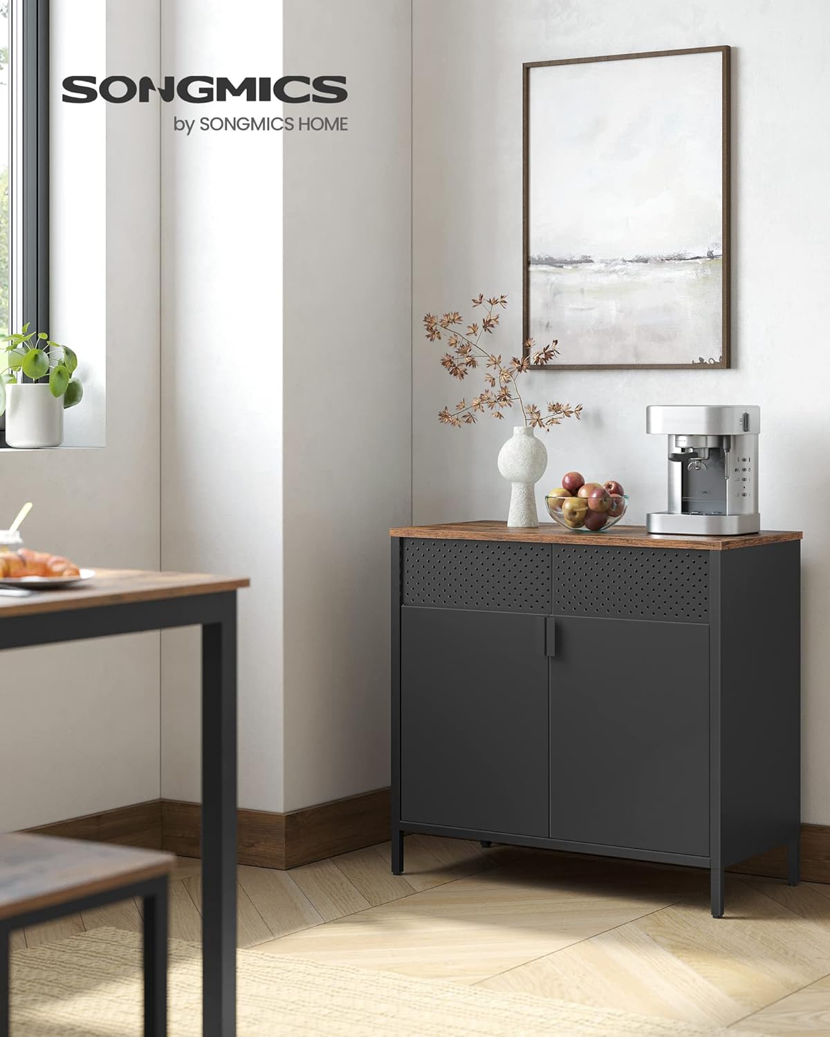 Storage Sideboard, Buffet Table with Adjustable Shelves, Floor Storage