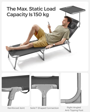 Portable Sun Lounger – Adjustable & Folding - Karrari