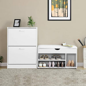 Shoe Cabinet with 2 Flip Doors (Fits 8–12 Pairs) - Karrari