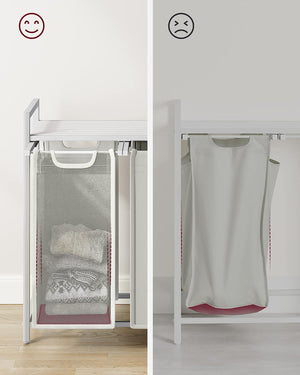 Laundry Hamper - 3 Removable Oxford Fabric Bags - Karrari