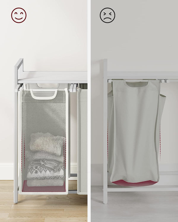 Laundry Hamper - 3 Removable Oxford Fabric Bags - Karrari