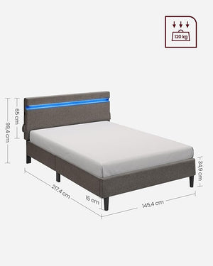 Upholstered Bed Frame – LED Headboard - Karrari
