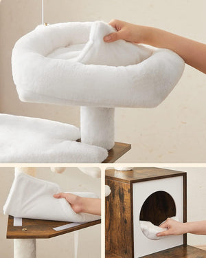 2-in-1 Cat Tree Tower with Litter Box Enclosure - Karrari