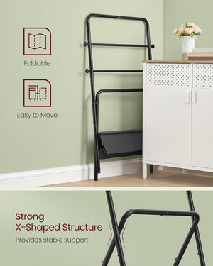 Foldable Towel Rack - Hooks & Basket - Karrari