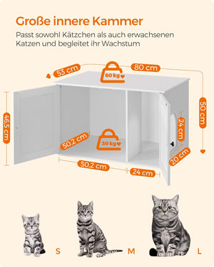 Cat Litter Box Enclosure Furniture with Removable Divider - Karrari