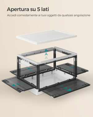 Foldable Plastic Storage Box with Lid & 5 Doors - Karrari