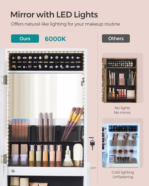 Full-Length LED Mirror Jewellery Cabinet Armoire - Karrari