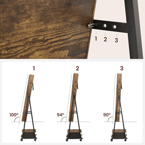 Lockable Jewellery Cabinet - Full-Length Mirror & Drawer - Karrari