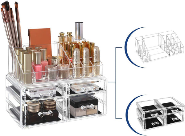 2-Piece Acrylic Makeup & Jewellery Organizer - Karrari