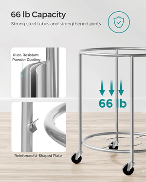 170L Laundry Trolley with Steel Frame & Brakes - Karrari